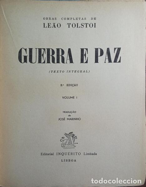 Libros: TOLST&Oacute;I. (Lev) - GUERRA E PAZ. [3.&ordf; EDI&Ccedil;&Atilde;O/3 VOLS.] - Foto 2