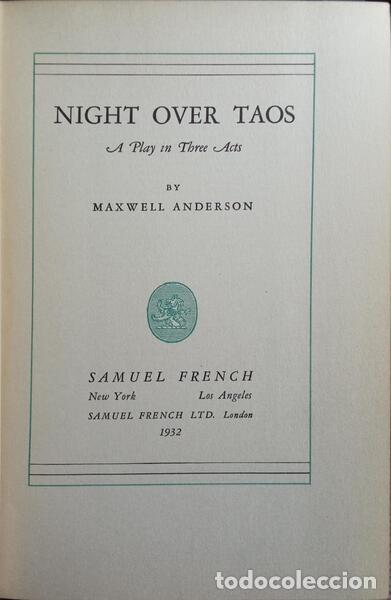 Libros: ANDERSON. (Maxwell) - NIGHT OVER TAOS. - Foto 2