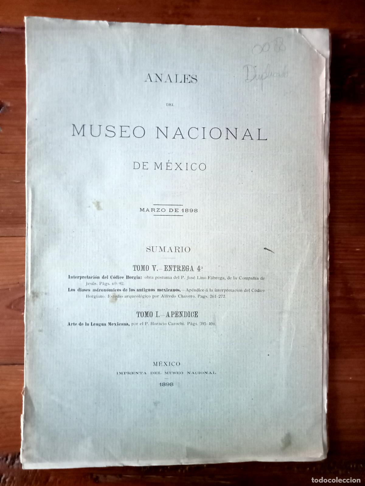 Libri di seconda mano: vvaa - ANALES DEL MUSEO NACIONAL DE MEXICO. Tomo V. Tomo I.- Ap&eacute;ndice (Arte de la lengua Mexicana) E