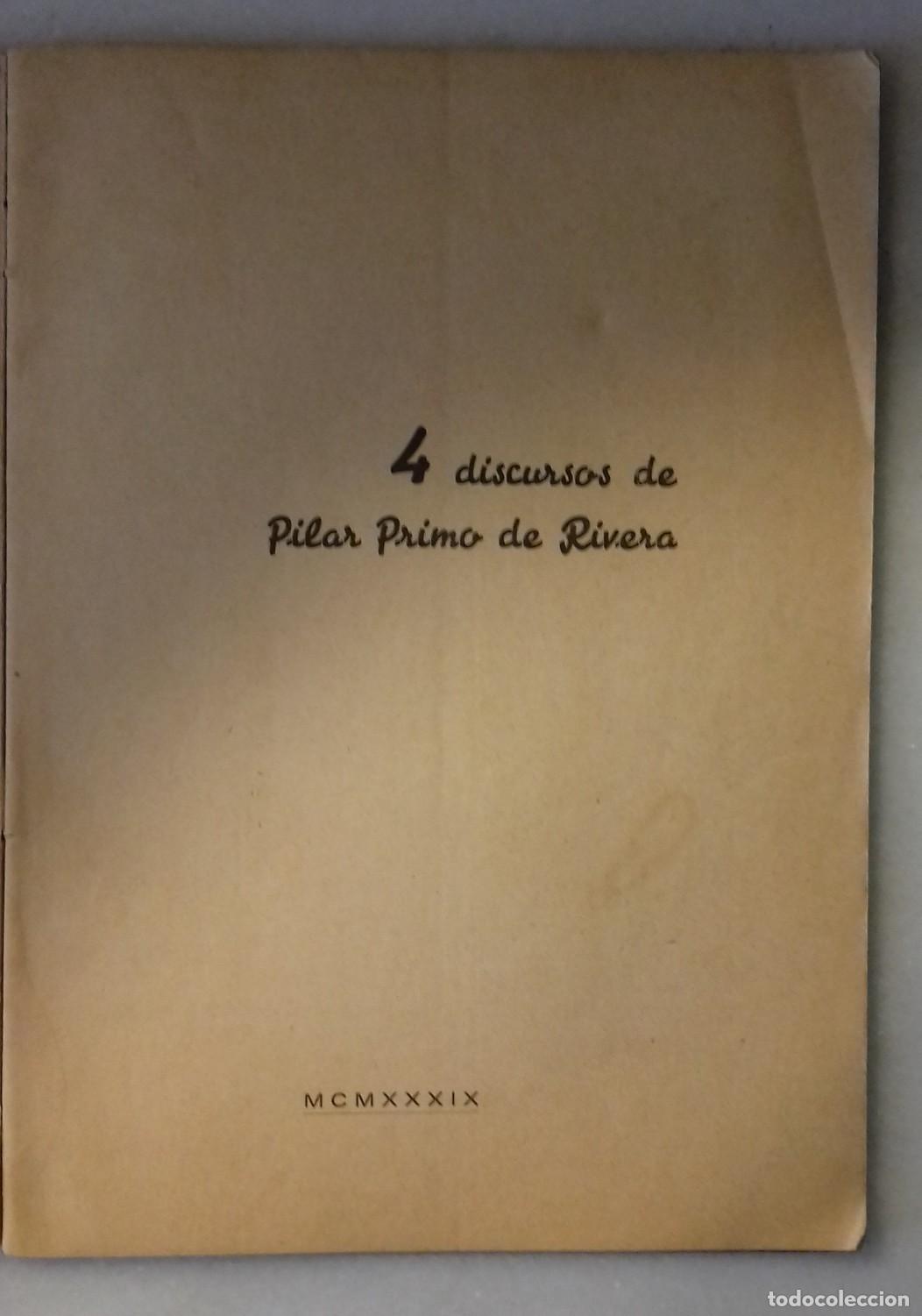 Libros: Pilar Primo de Rivera - 4 DISCURSOS DE PILAR PRIMO DE RIVERA - Foto 2