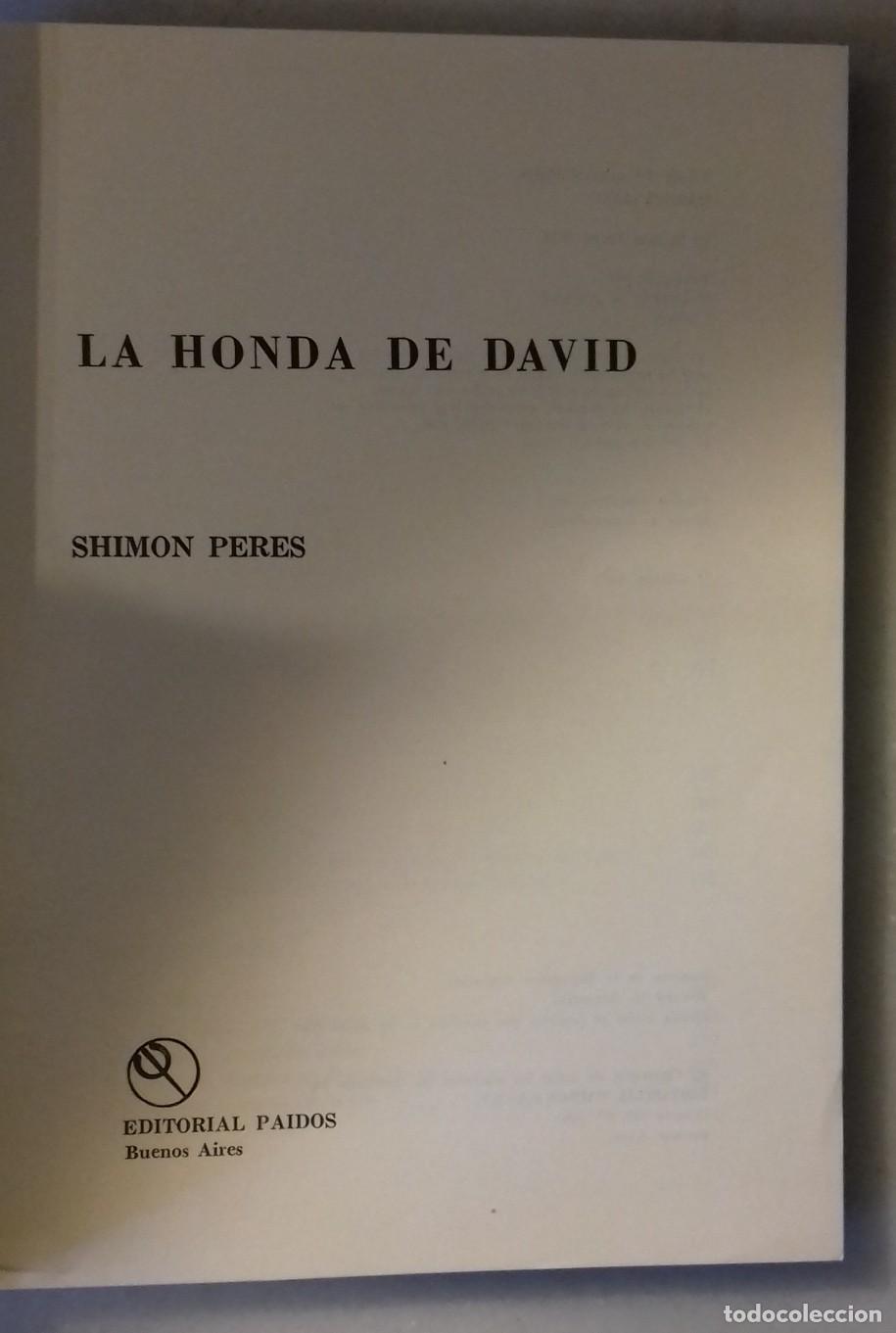 Libros: Shimon Peres - LA HONDA DE DAVID - Foto 4