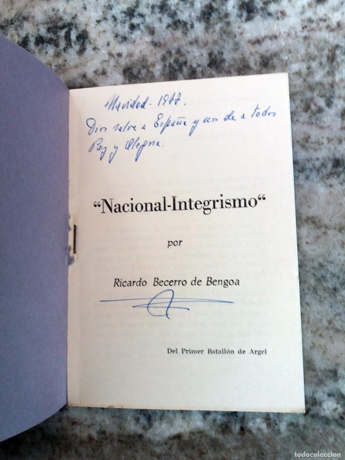 Libros: Ricardo Becerro de Bengoa - NACIONAL-INTEGRISMO. - Foto 2