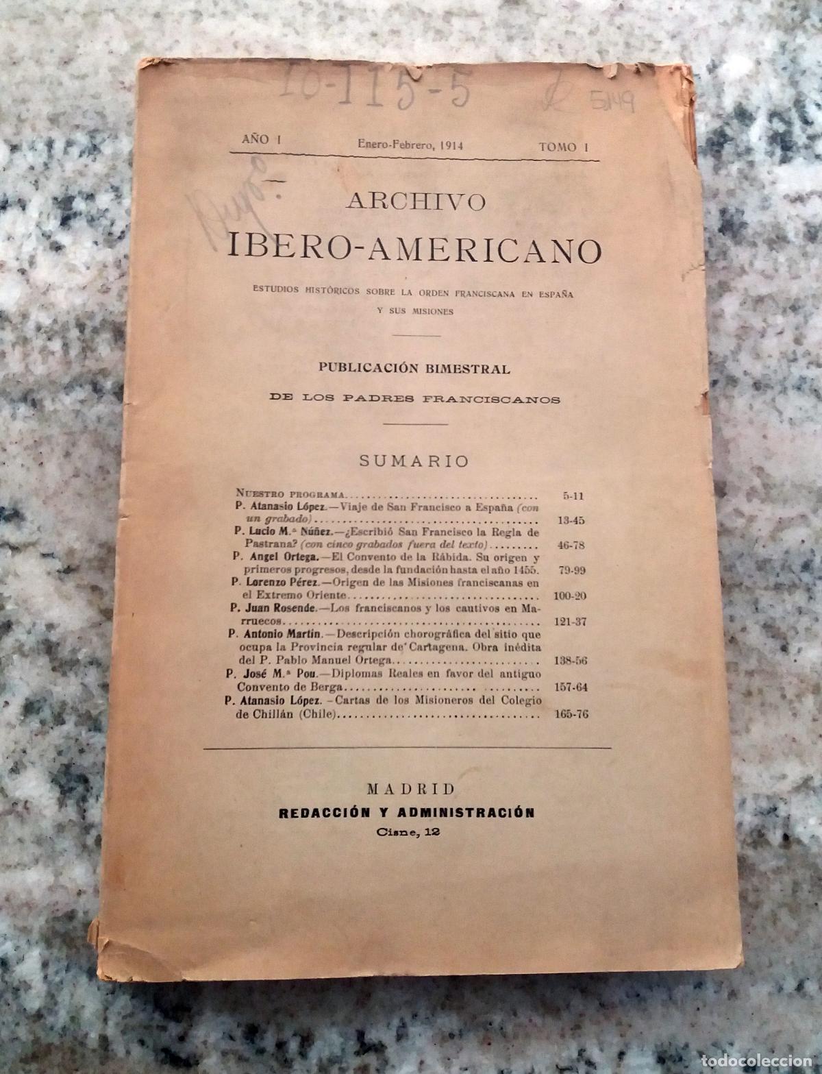 Libri di seconda mano: vvaa - ARCHIVO IBERO AMERICANO. Estudios hist&oacute;ricos sobre la orden Franciscana en Espa&ntilde;a y sus misio