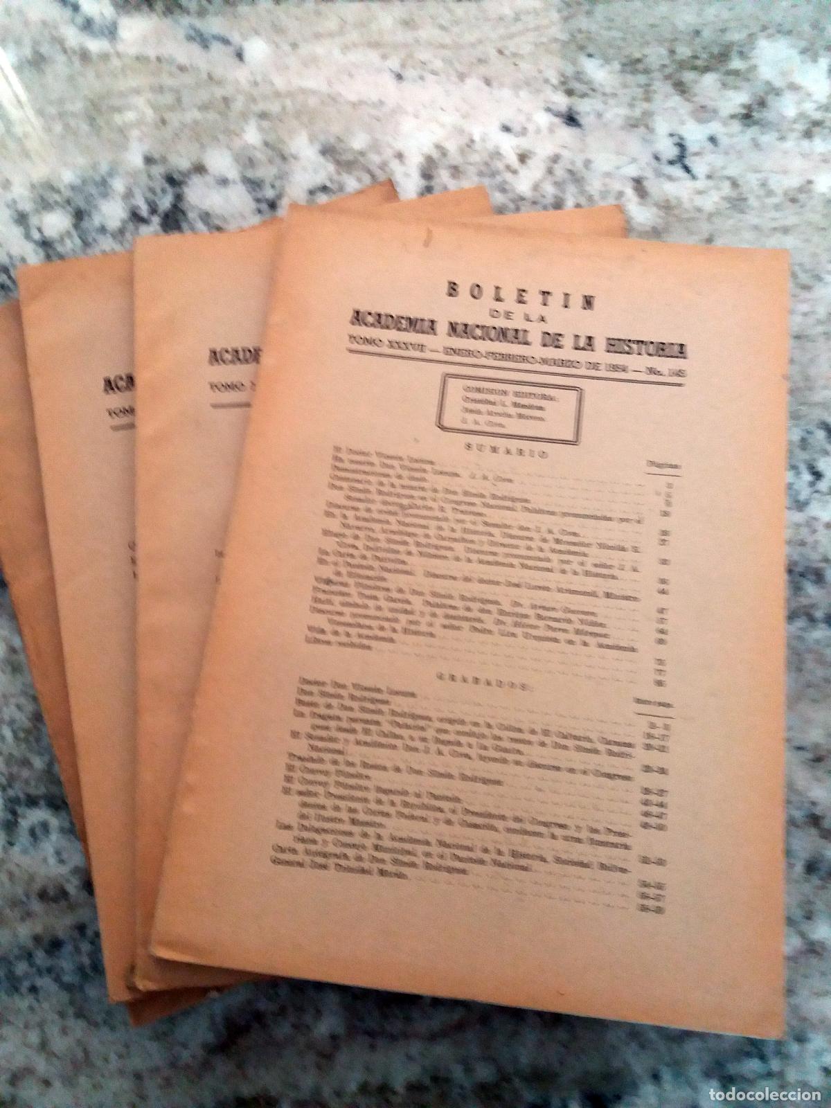 B&uuml;cher: vvaa - BOLETIN DE LA ACADEMIA NACIONAL DE LA HISTORIA. Tomo XXXVII. Enero-Diembre 1954. n&ordm; 145, 146,