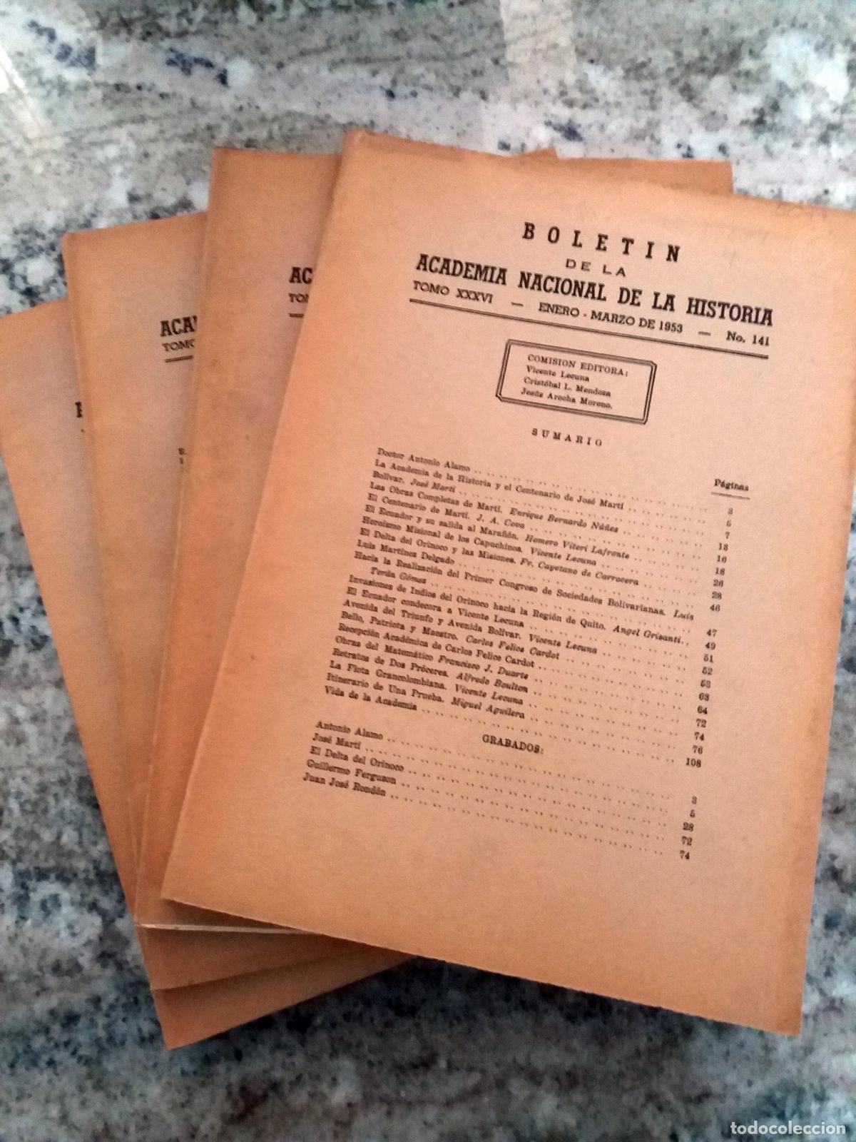 Libros: vvaa - BOLETIN DE LA ACADEMIA NACIONAL DE LA HISTORIA. Venezuela Tomo XXXVI. Enero-Diembre 1953. n&ordm;