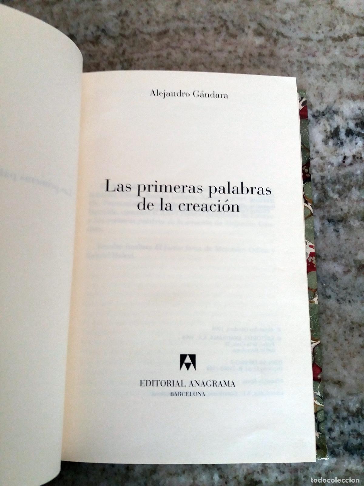 Libros: G&aacute;ndara, Alejandro - Las primeras palabras de la creaci&oacute;n - Foto 5