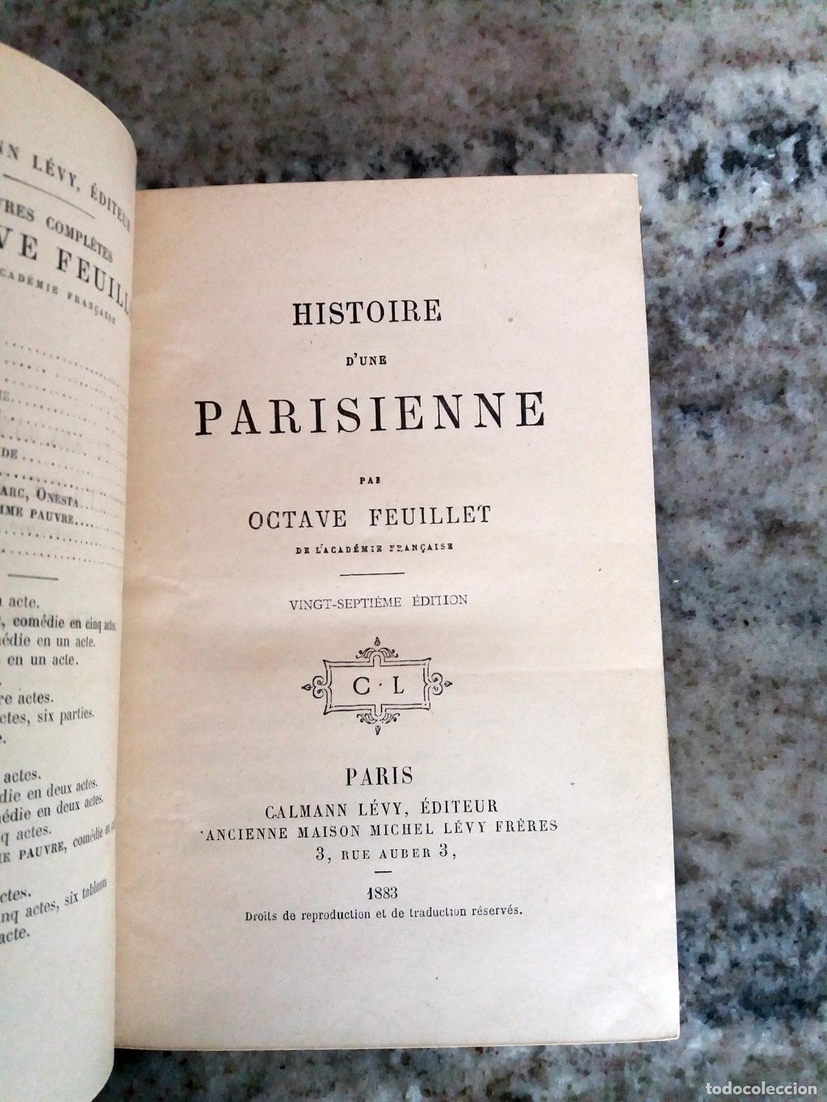 Libros: Octave Feuillet - HISTOIRE D&acute;UNE PARISIENNE - Foto 4