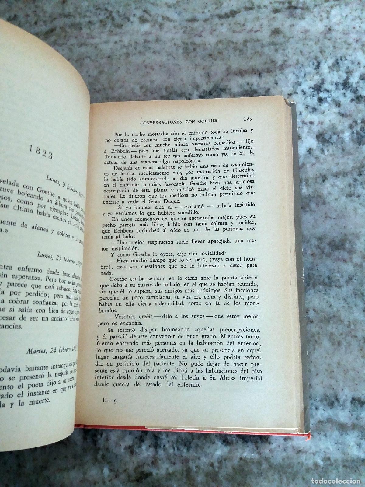 Libros: Johann Peter Eckermann - CONVERSACIONES CON GOETHE. Tomo II - Foto 3