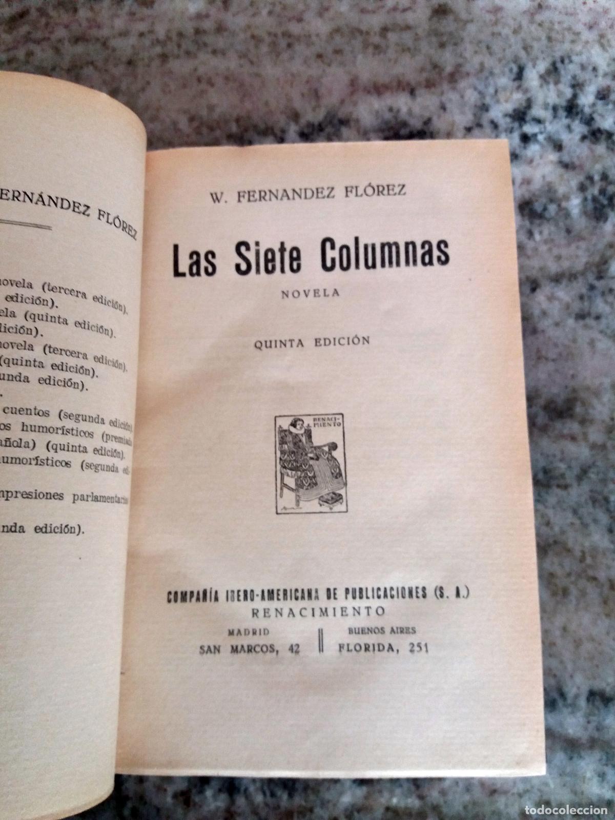 Libros: Wenceslao Fern&aacute;ndez-Fl&oacute;rez - LAS SIETE COLUMNAS - Foto 2