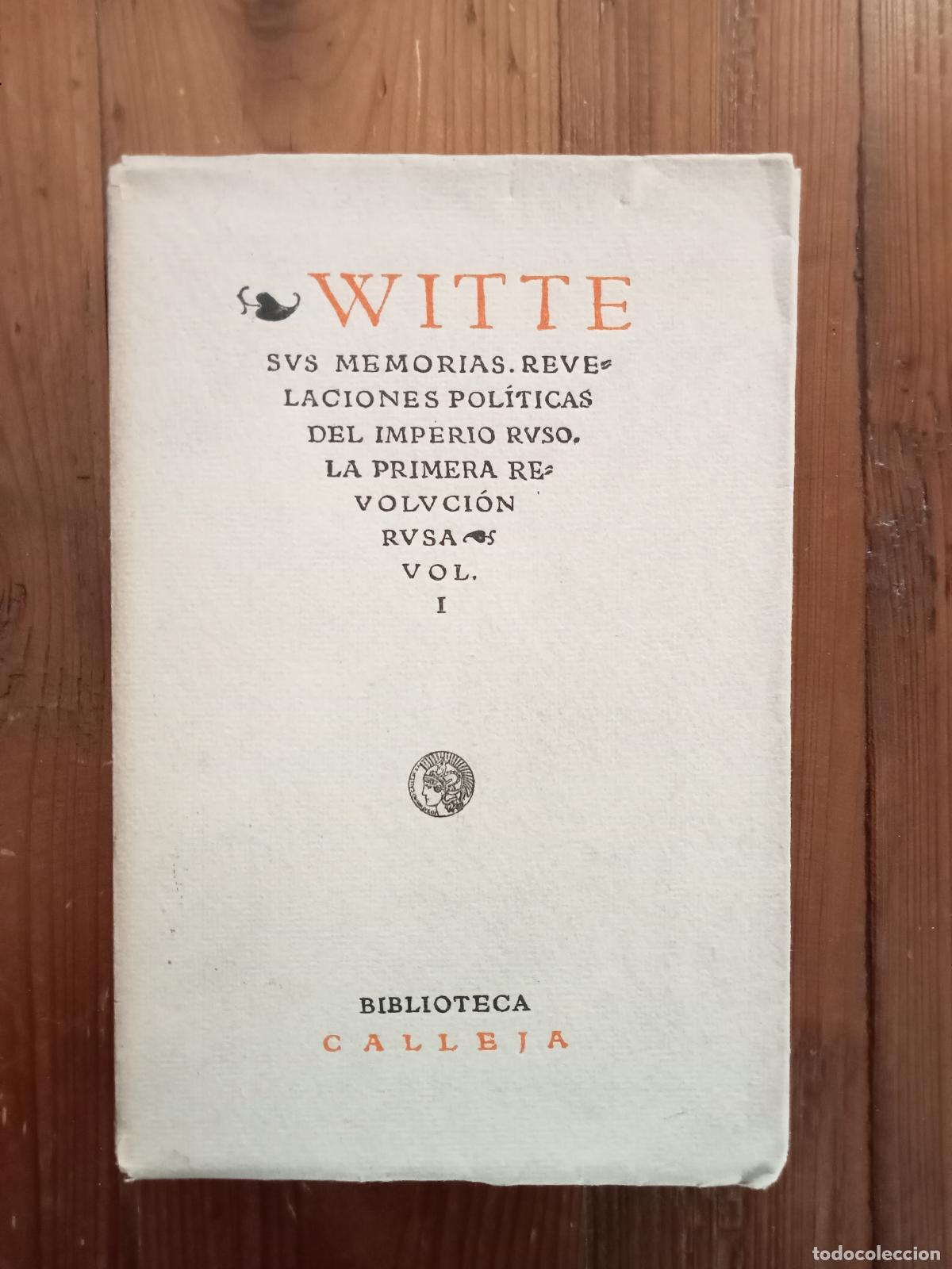 Livros em segunda m&atilde;o: Sergio Yulyevich Witte (Sergu&eacute;i Y&uacute;lievich Witte) - MEMORIAS DE SERGIO YULYEVICH WITTE. Conde Witte.