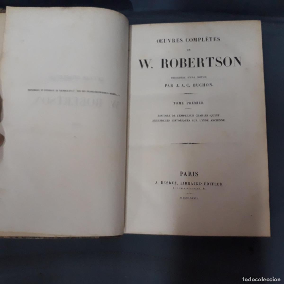 books: Robertson, W. - OEUVRES COMPL&Egrave;TES. 2 Vols.