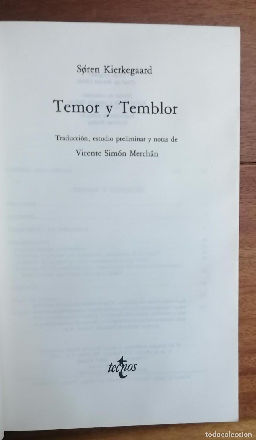 Libros: Soren Kierkegaard - TEMOR Y TEMBLOR - Foto 2