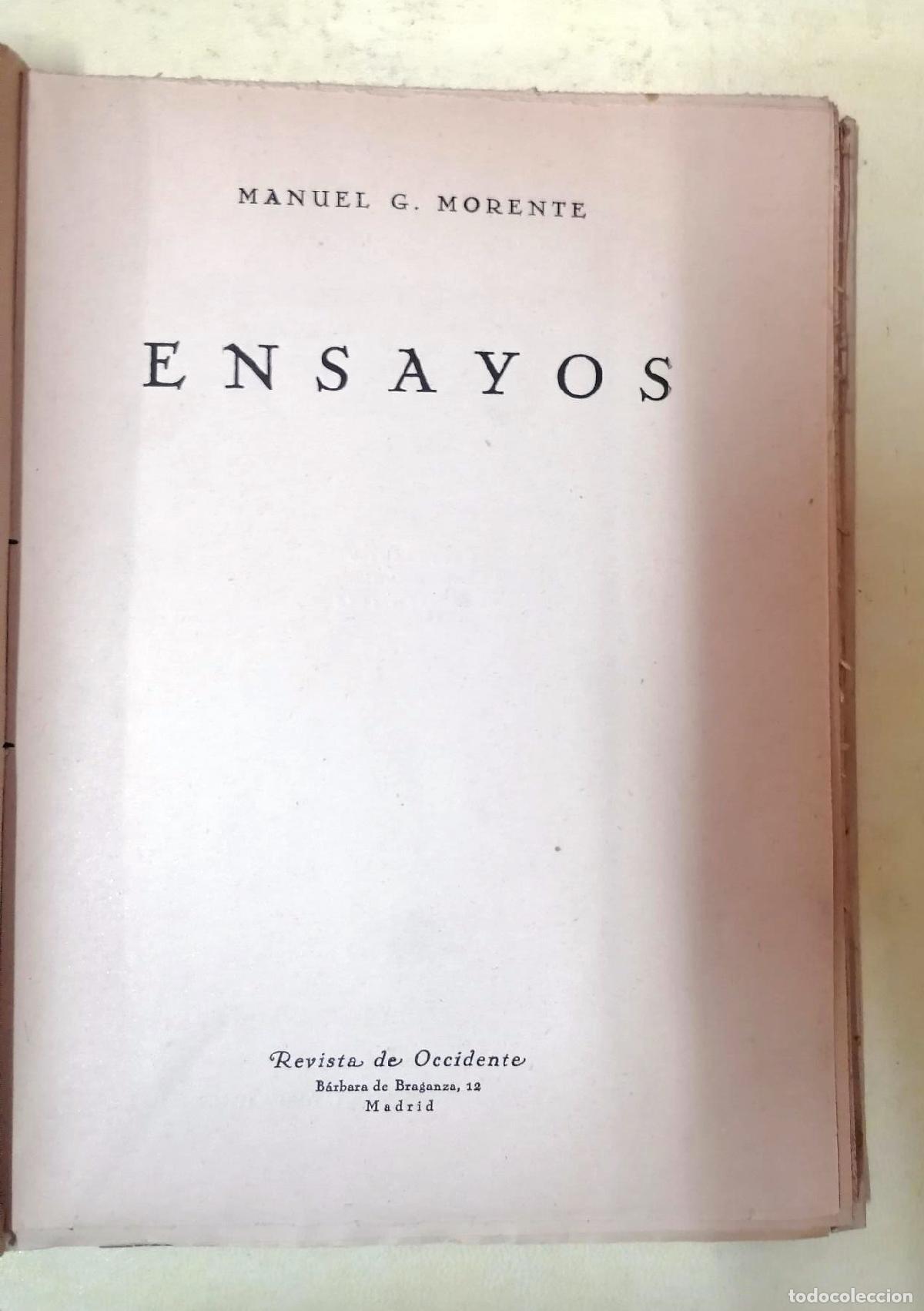 Libros: Manuel G. Morente - ENSAYOS - Foto 2