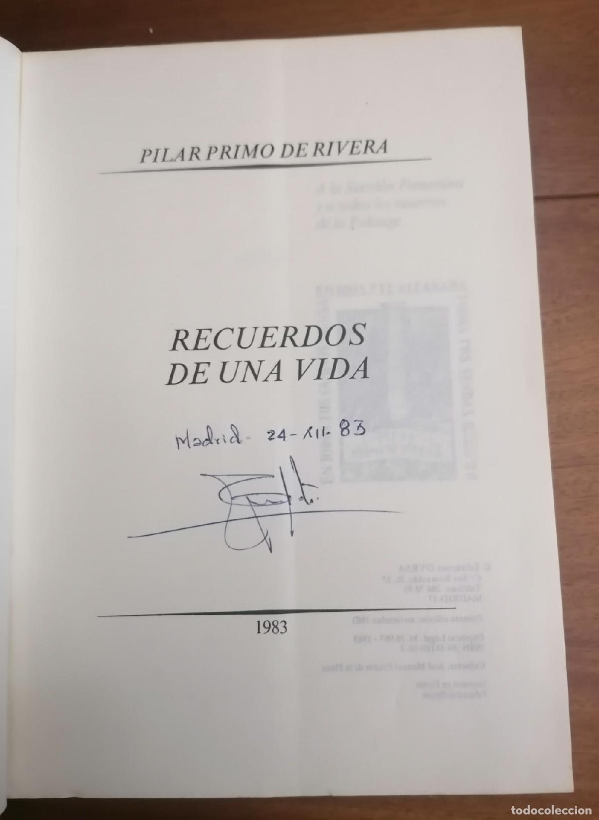 Libros: Pilar primo De Rivera - RECUERDOS DE UNA VIDA - Foto 4
