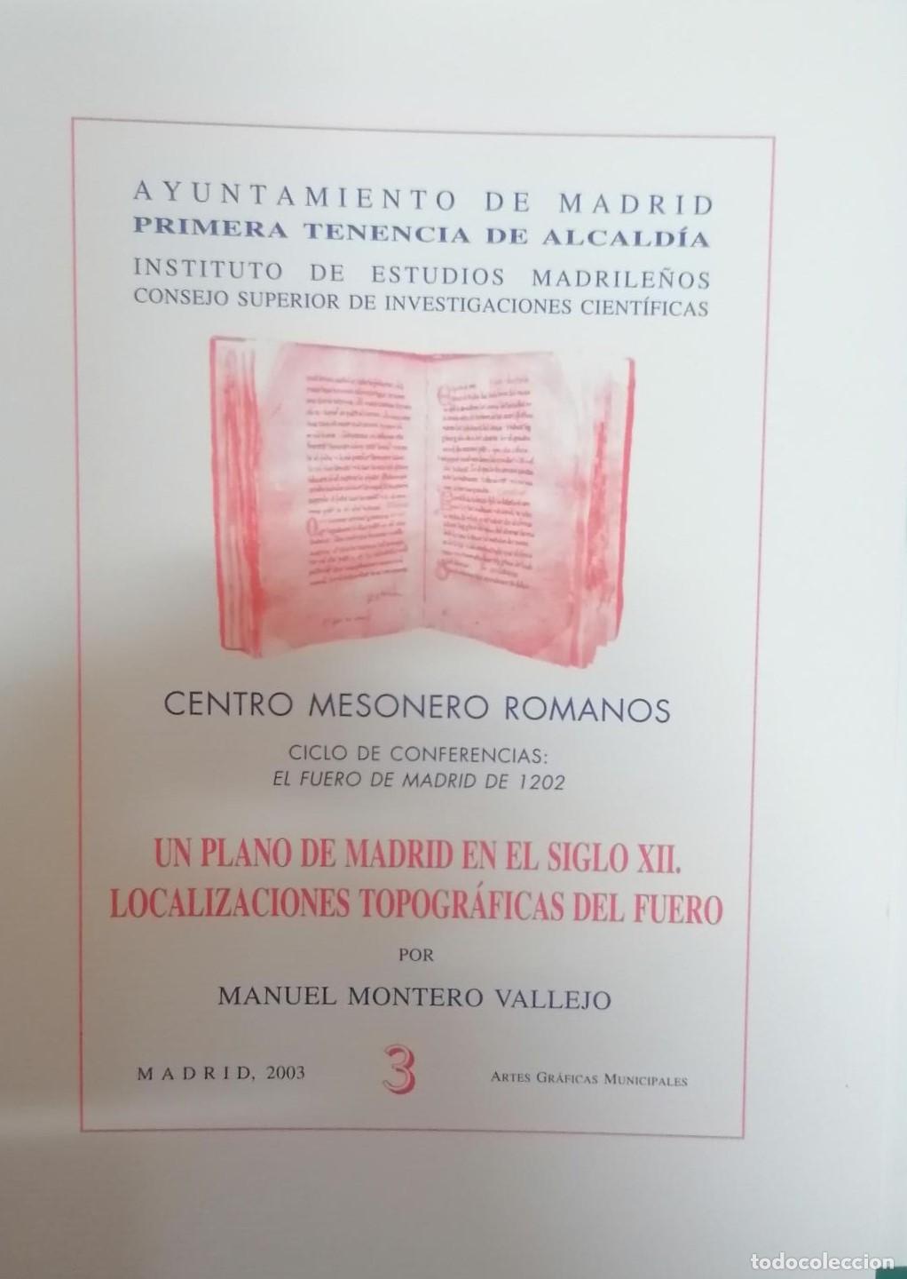 Libri di seconda mano: Montero Vallejo, Manuel - UN PLANO DE MADRID EN EL SIGLO XII. LOCALIZACIONES TOPOGR&Aacute;FICAS DEL FUERO