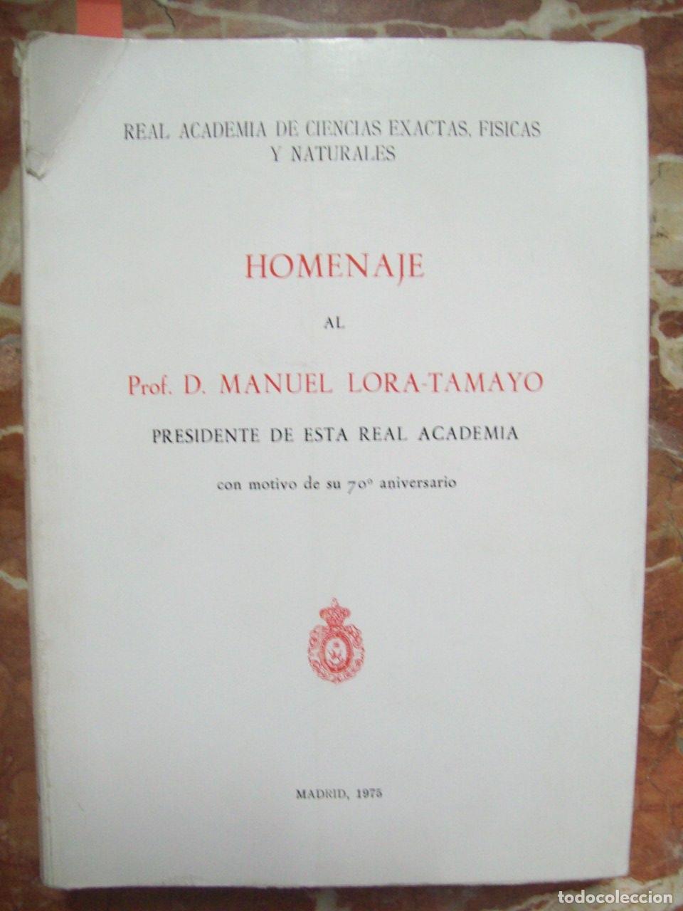 Libros: VV.AA. - HOMENAJE AL PROF. D. MANUEL LORA-TAMAYO - Foto 1