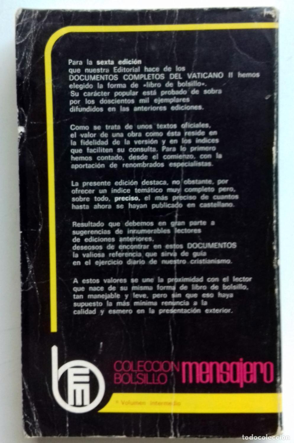 Libros: DOCUMENTOS COMPLETOS DEL VATICANO II - Foto 4
