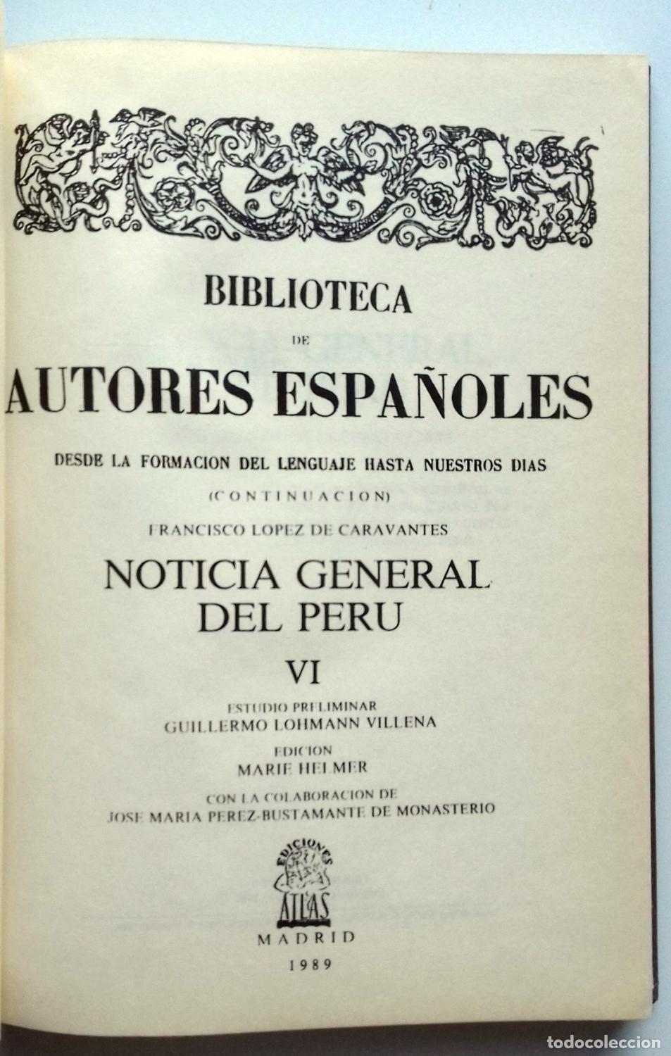 Livres: L&oacute;pez de Caravantes, Francisco - NOTICIA GENERAL DEL PERU. TOMO VI