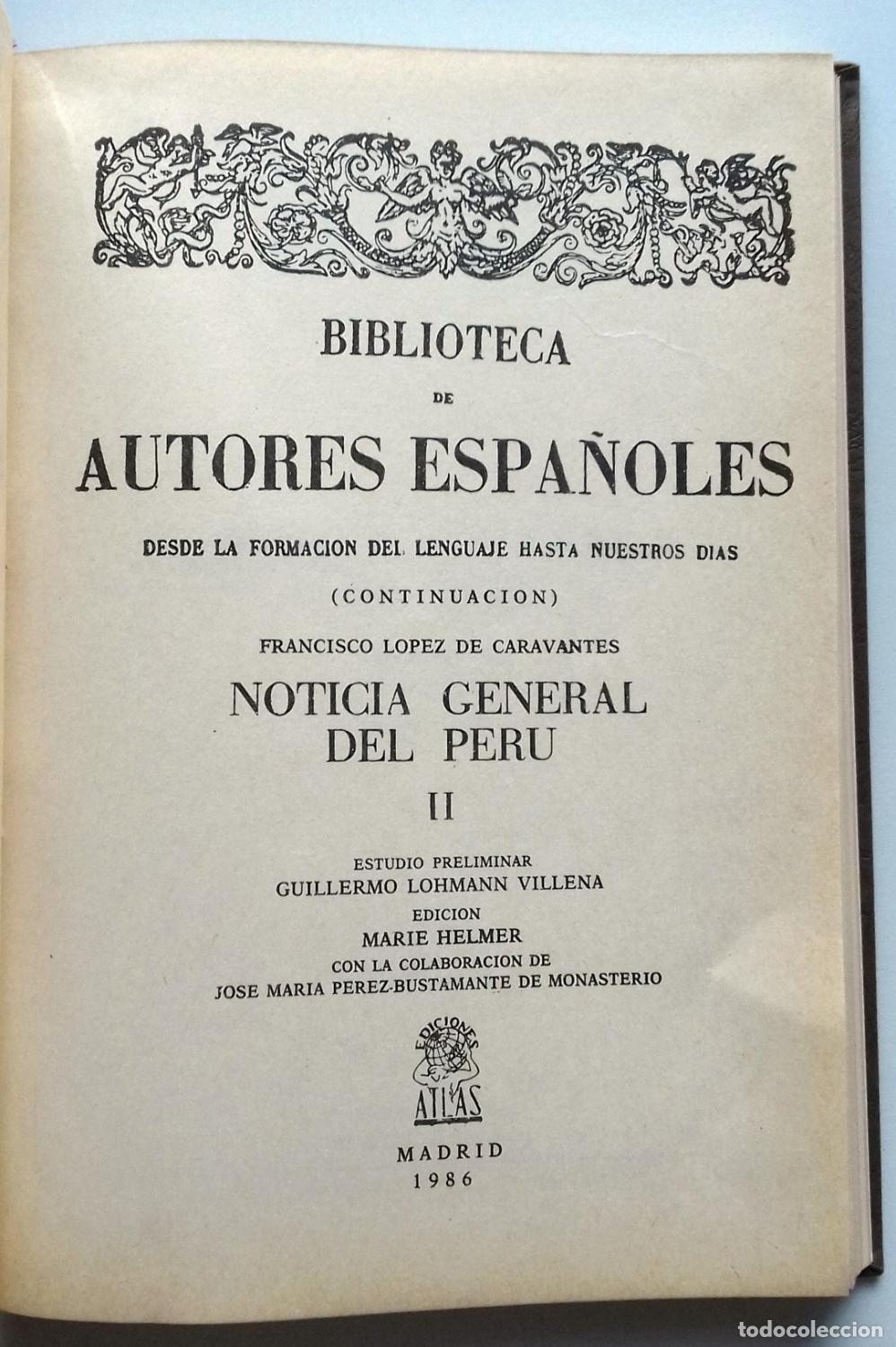 books: L&oacute;pez de Caravantes, Francisco - NOTICIA GENERAL DEL PER&Uacute;. TOMO II