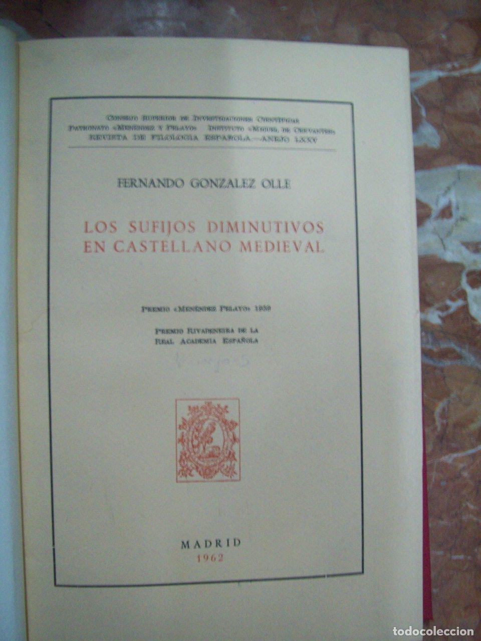 B&uuml;cher: Gonz&aacute;lez Olle, Fernando - LOS SUFIJOS DIMINUTIVOS EN CASTELLANO MEDIEVAL