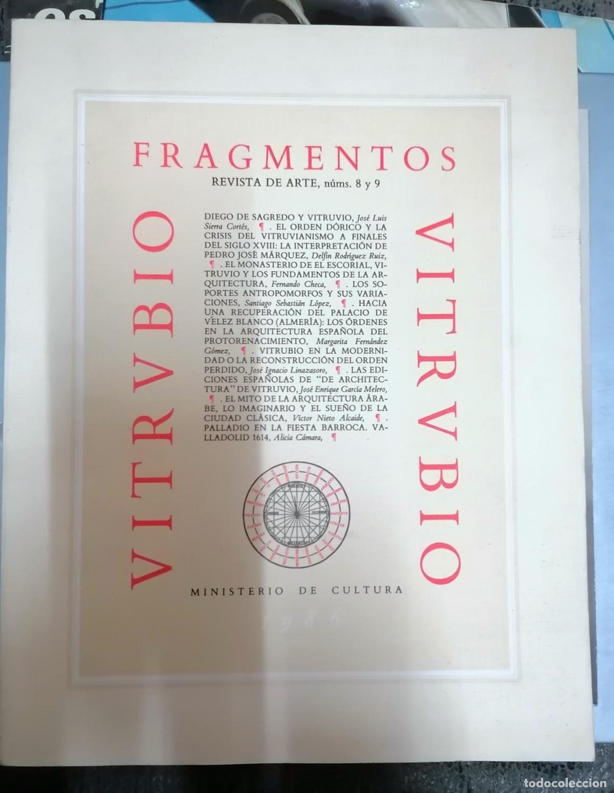 Libri di seconda mano: VV.AA. - FRAGMENTOS. REVISTA DE ARTE, N&ordm;S. 8 Y 9. (DEDICADO A VITRUBIO)