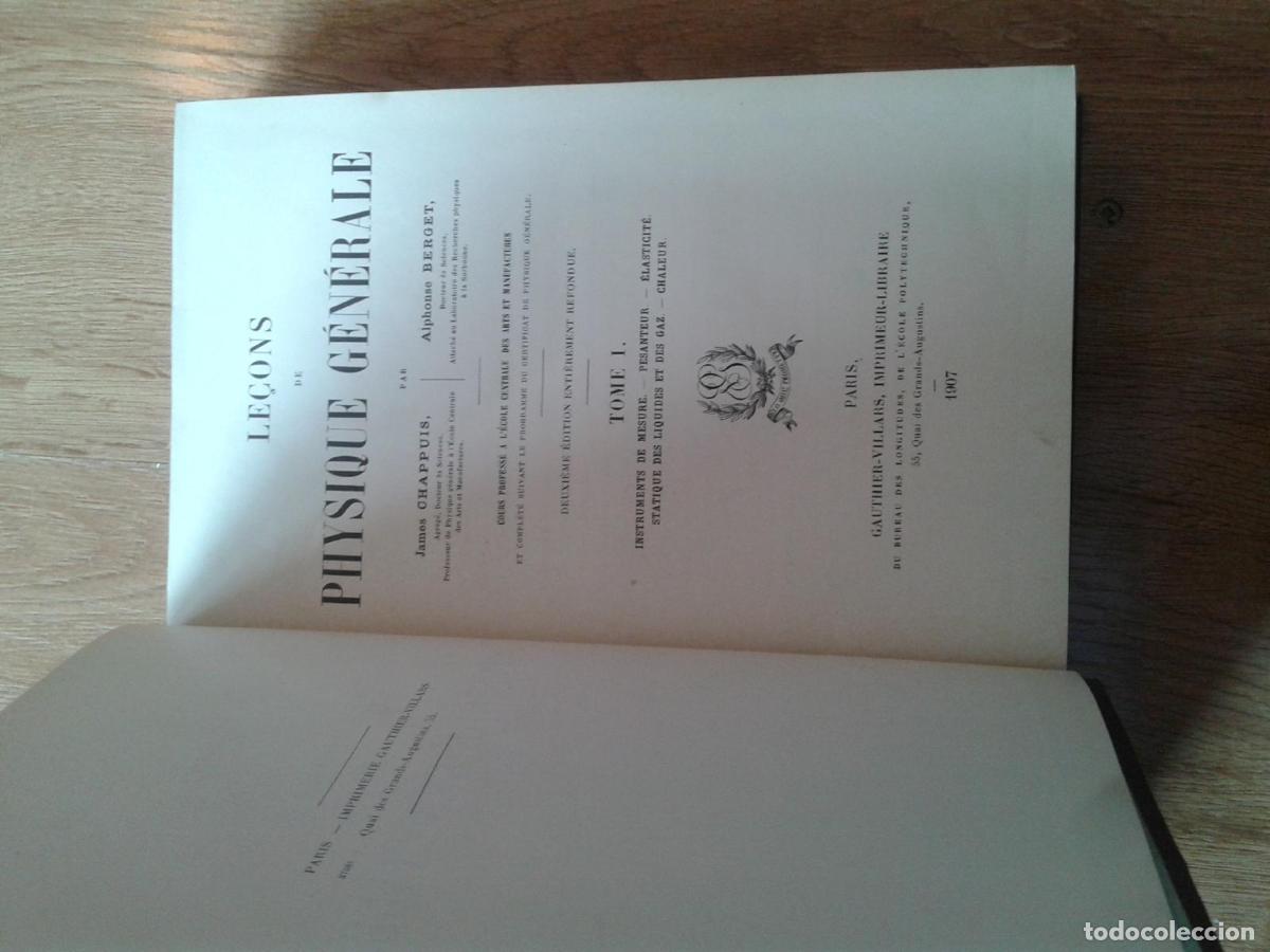 Libri di seconda mano: Chappuis, James y Alphonse Berget - LE&Ccedil;ONS DE PHYSIQUE G&Eacute;N&Eacute;RALE