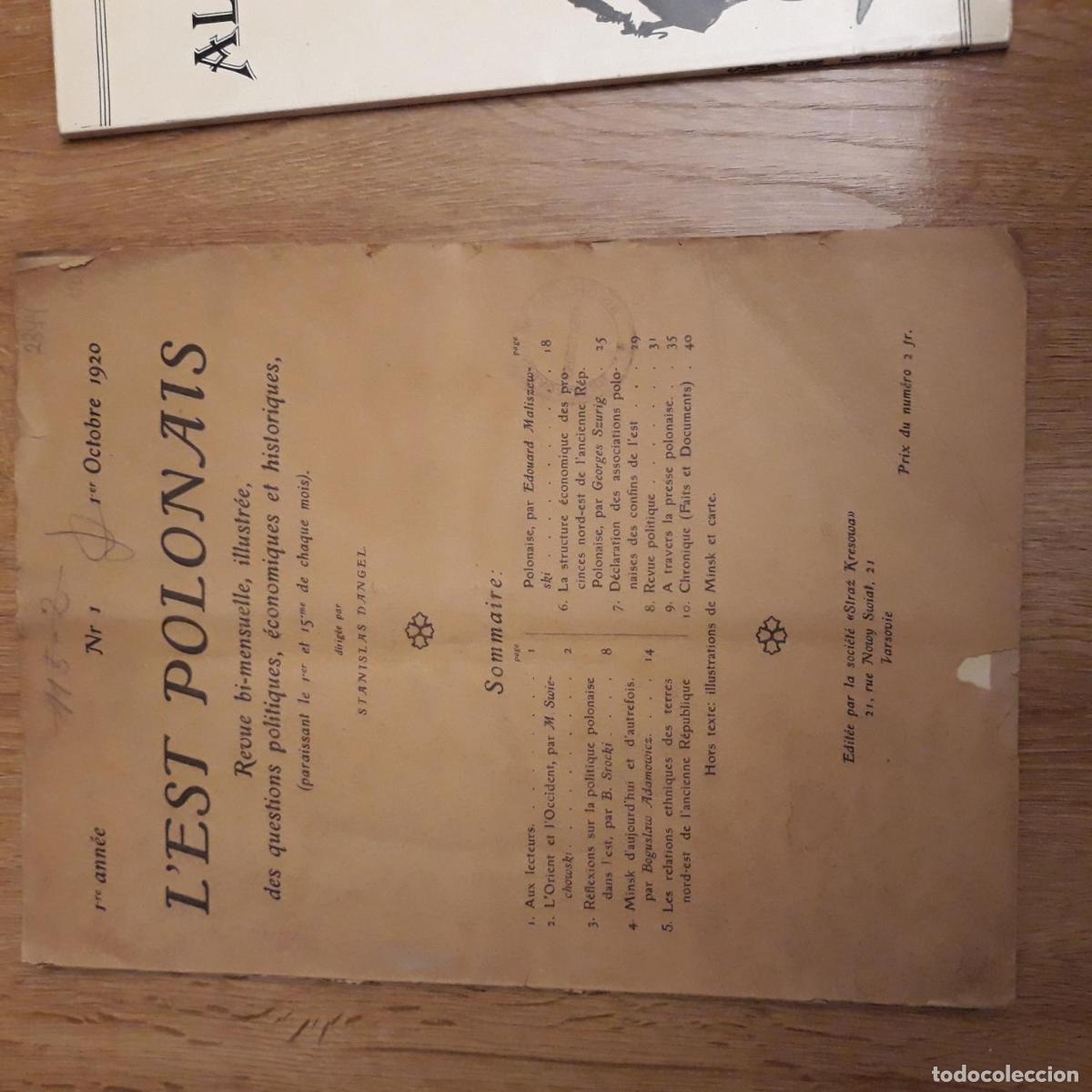 Livres: Dangel, Stanislas ( - L'EST POLONAIS. 1er. Ann&eacute;e. N&ordm; 1. 1 octobre 1920