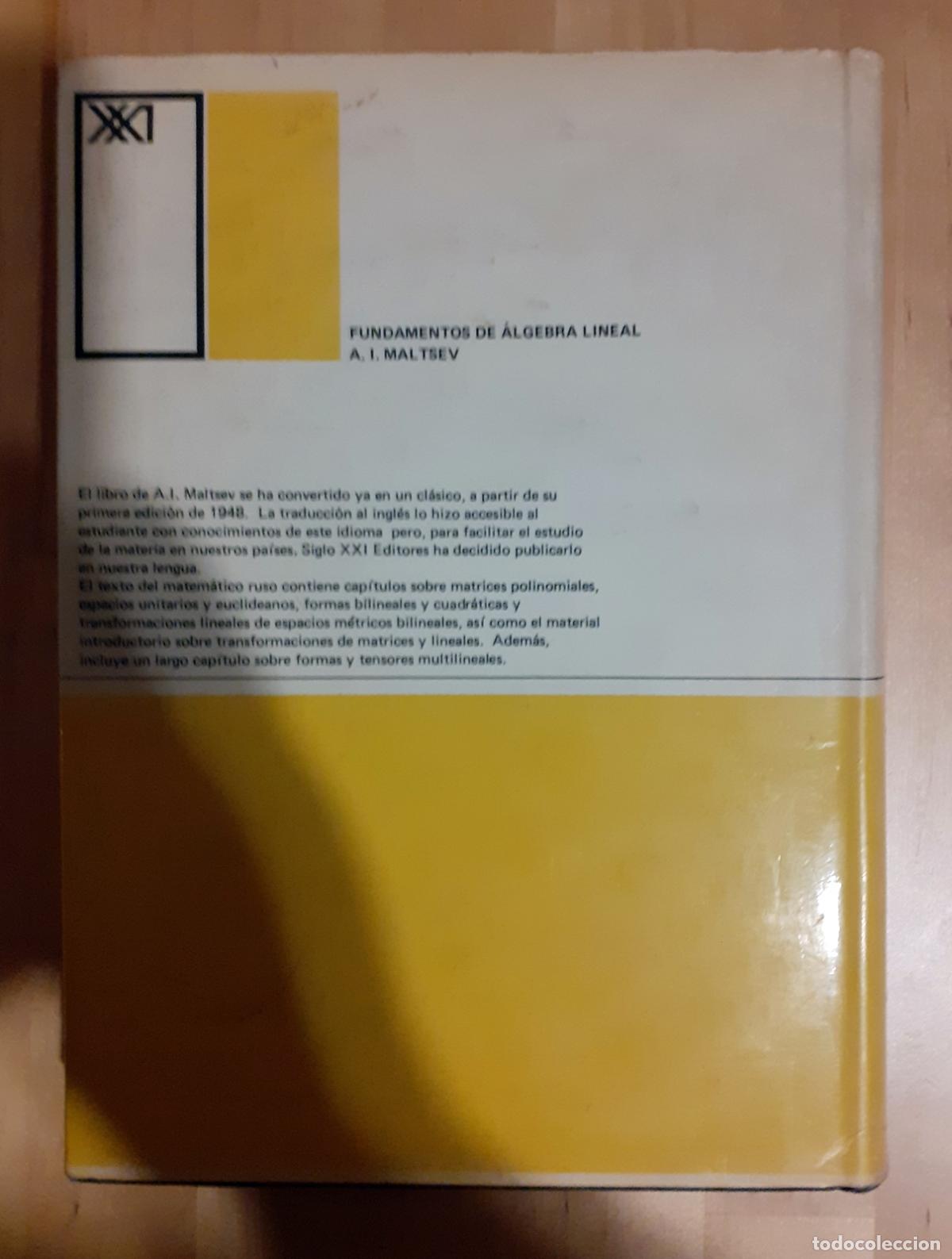 Libros: A. I. Maltsev - FUNDAMENTOS DE ALGEBRA LINEAL - Foto 5
