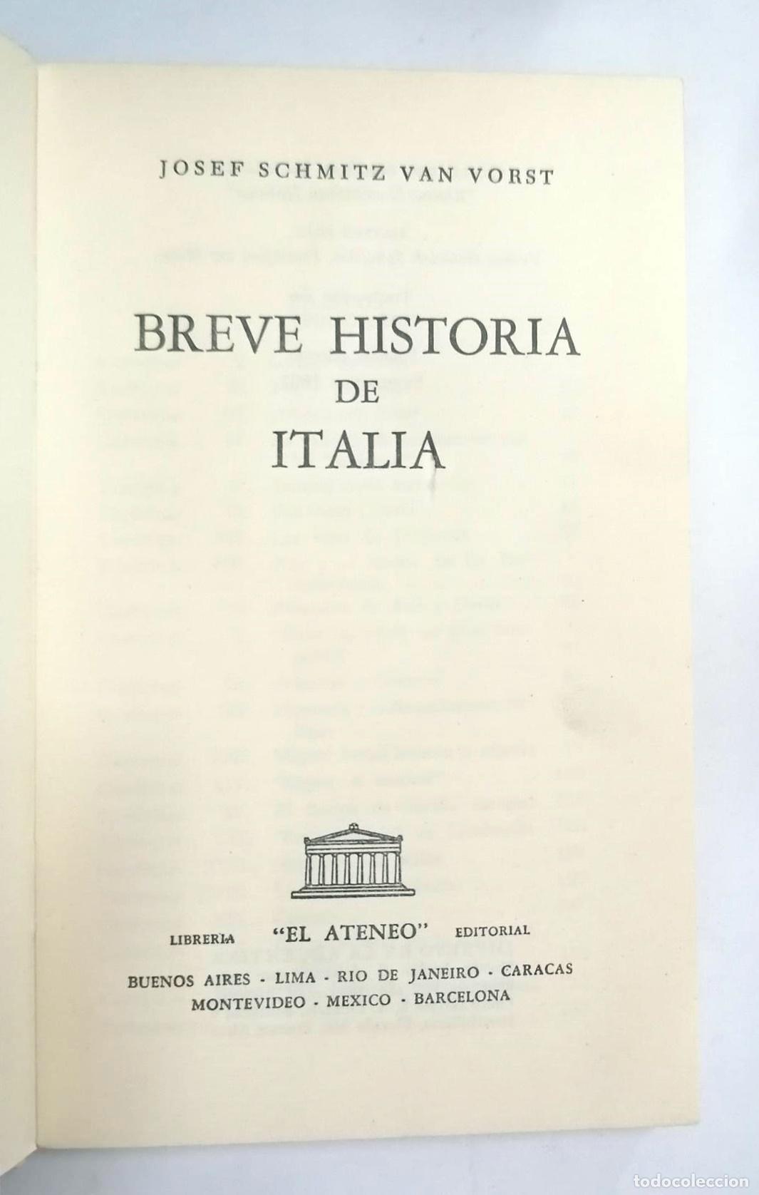 Libros: J. Schmitz van Vorst - BREVE HISTORIA DE ITALIA - Foto 4