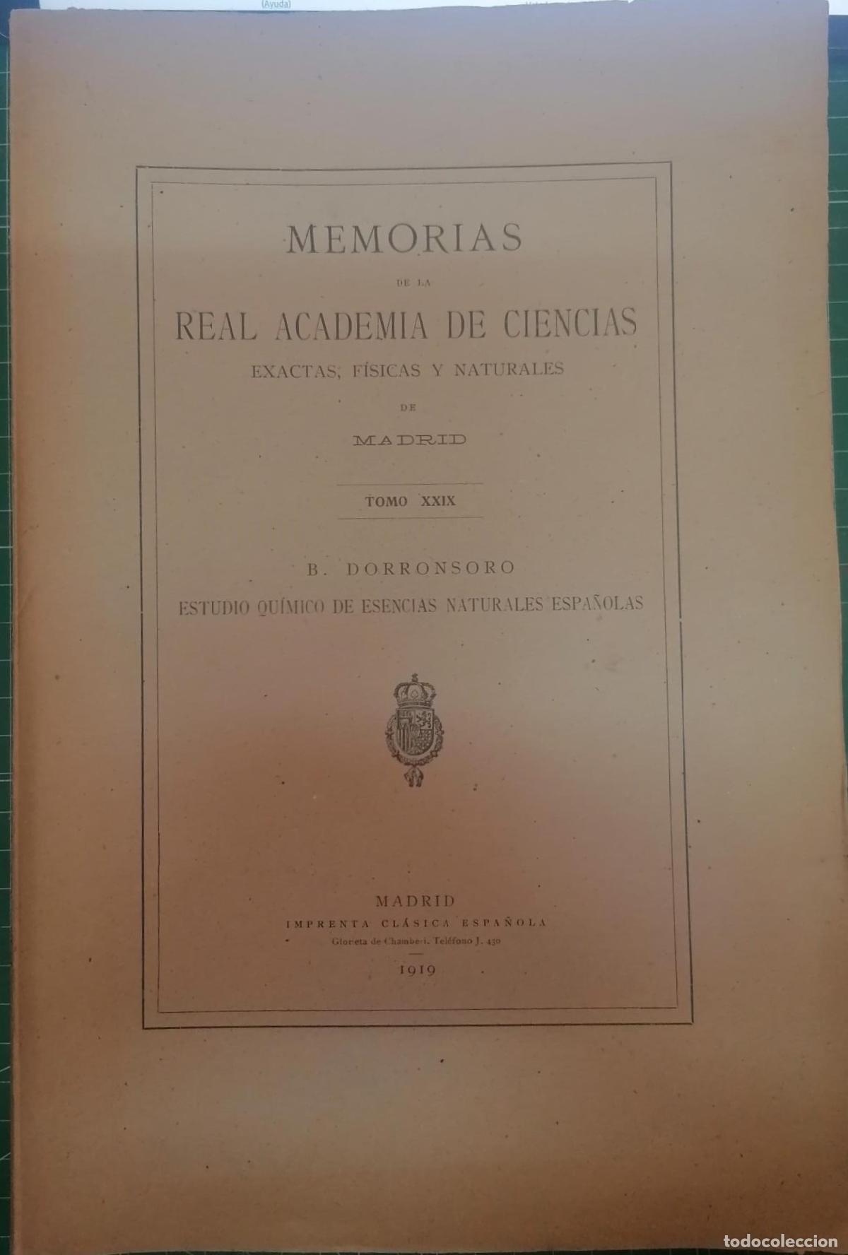 B&uuml;cher: Dorronsoro y Ucelayeta, Bernab&eacute; - ESTUDIO QU&Iacute;MICO DE ESENCIAS NATURALES ESPA&Ntilde;OLAS