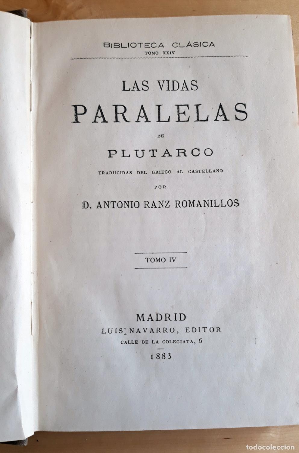 Libros: Plutarco - LAS VIDAS PARALELAS. TOMO IV - Foto 1