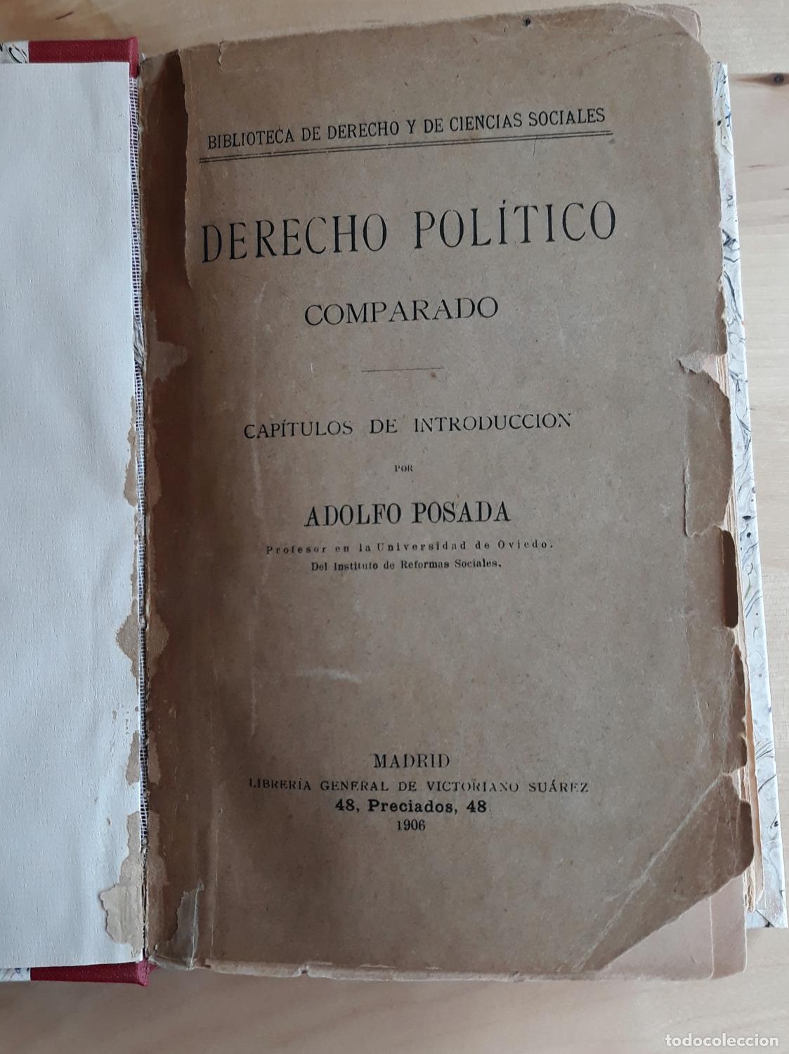 Libros: Adolfo Posada (Cap&iacute;tulos de introducci&oacute;n) - DERECHO POL&Iacute;TICO COMPARADO - Foto 1