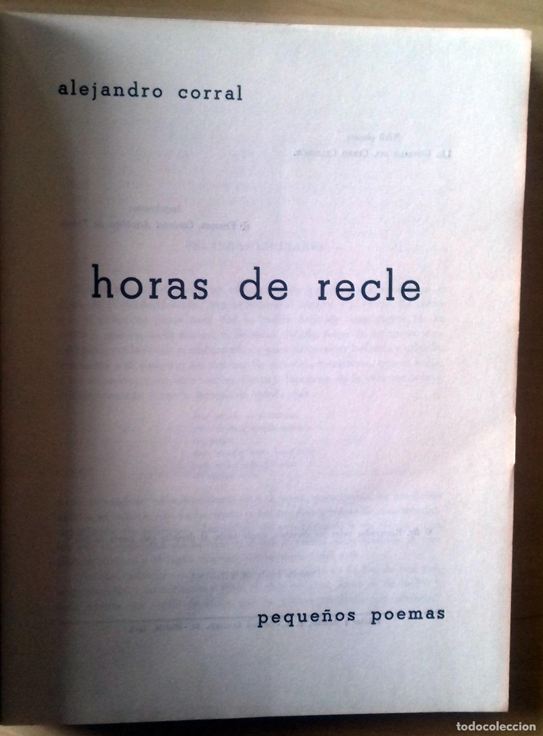 Libros: Alejandro Corral - HORAS DE RECLE. PEQUE&Ntilde;OS POEMAS - Foto 2