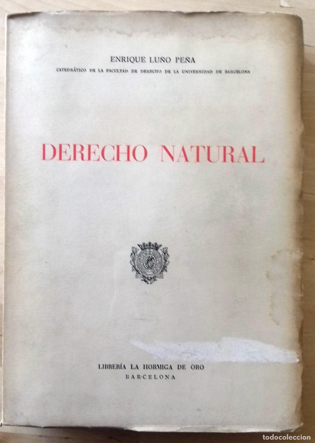 Libros: Enrique Lu&ntilde;o Pe&ntilde;a - DERECHO NATURAL - Foto 1