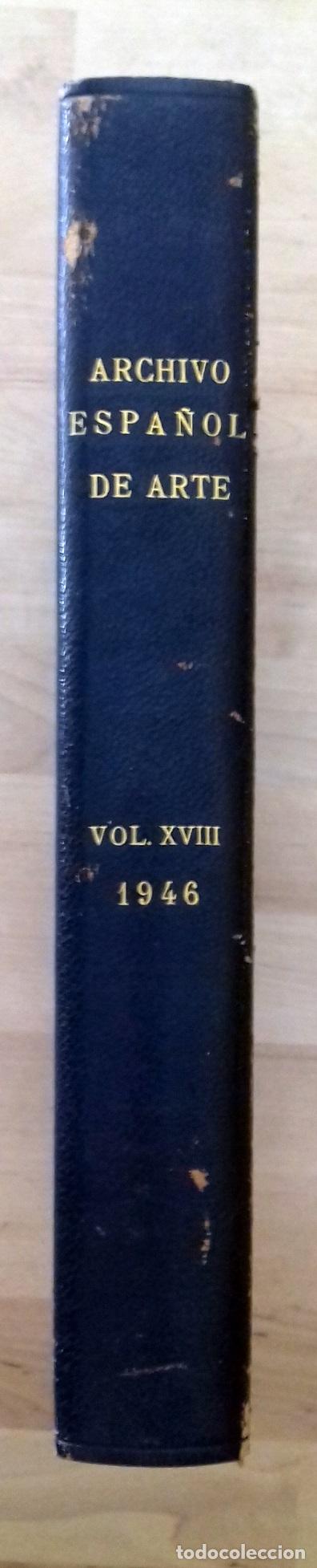 B&uuml;cher: VV.AA. - ARCHIVO ESPA&Ntilde;OL DE ARTE. VOL. XVIII. A&Ntilde;O 1946
