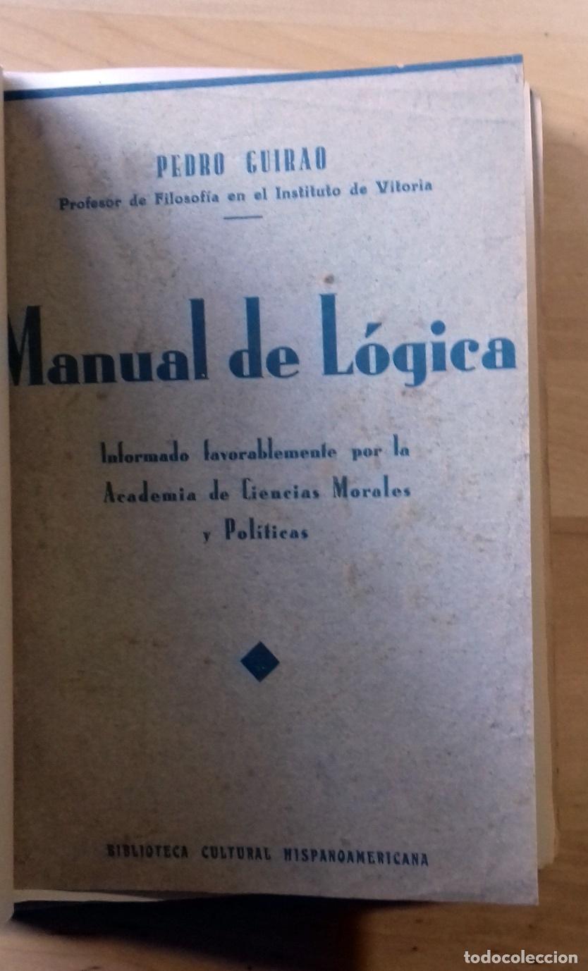Libros: Pedro Guirao - MANUAL DE L&Oacute;GICA - Foto 1