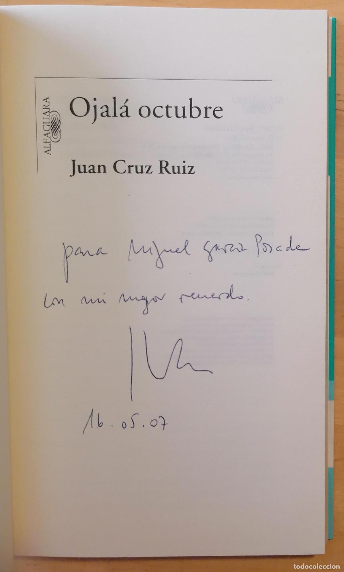 Libros: Juan Cruz Ruiz - OJAL&Aacute; OCTUBRE - Foto 2