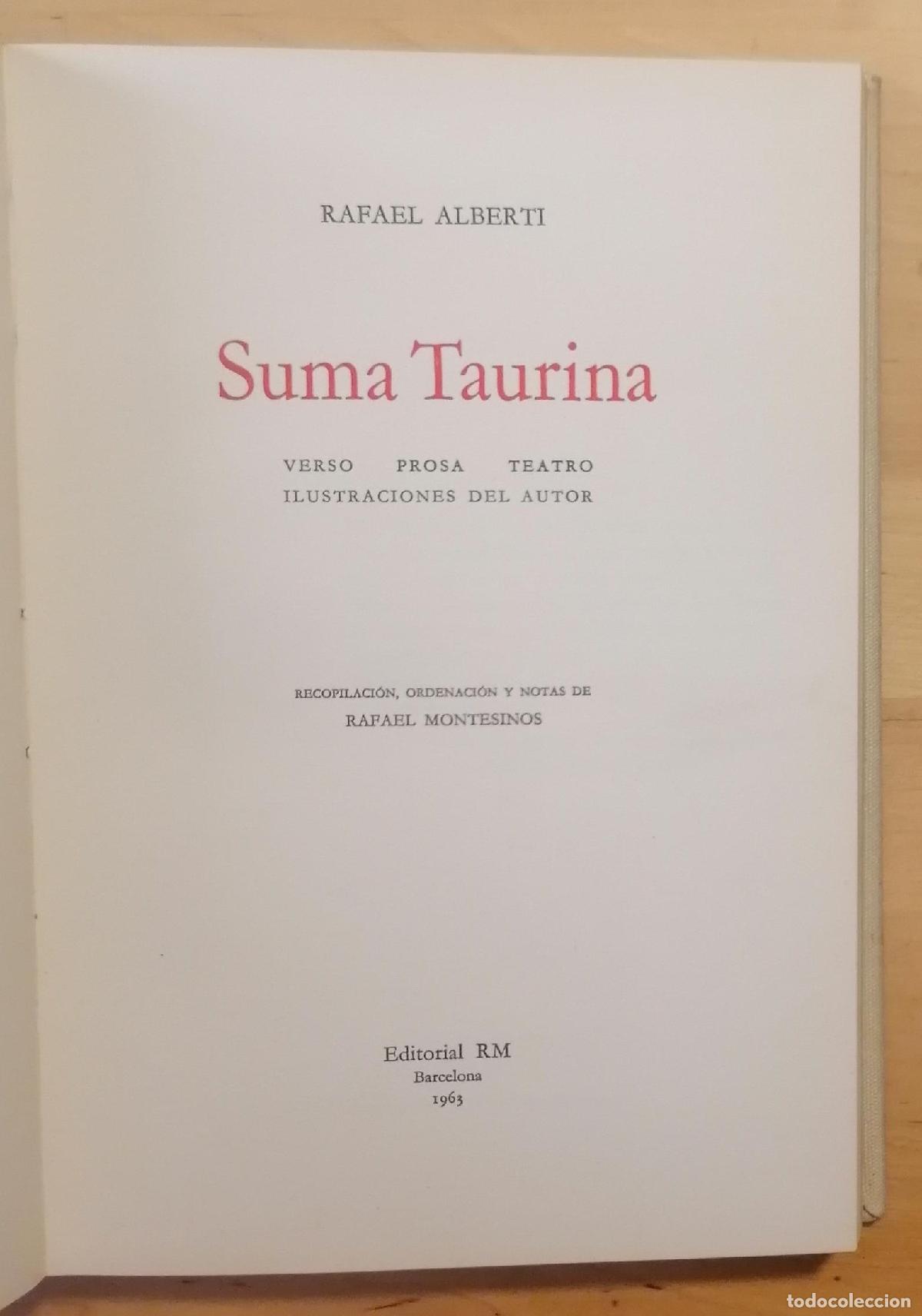 Libros: Rafael Alberti - SUMA TAURINA - Foto 1