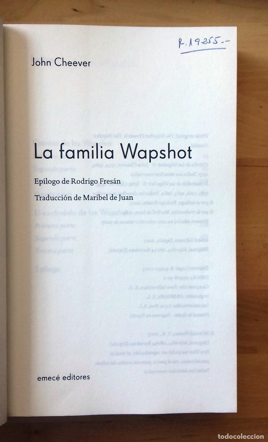 Libros: John Cheever - LA FAMILIA WAPSHOT - Foto 2