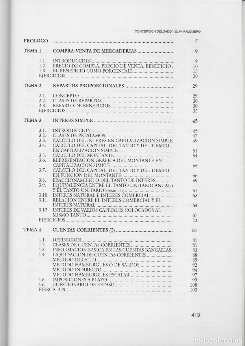 Libros: MATEM&Aacute;TICAS COMERCIALES. Teor&iacute;a y 550 ejercicios. - DELGADO, Concepci&oacute;n. - Foto 2