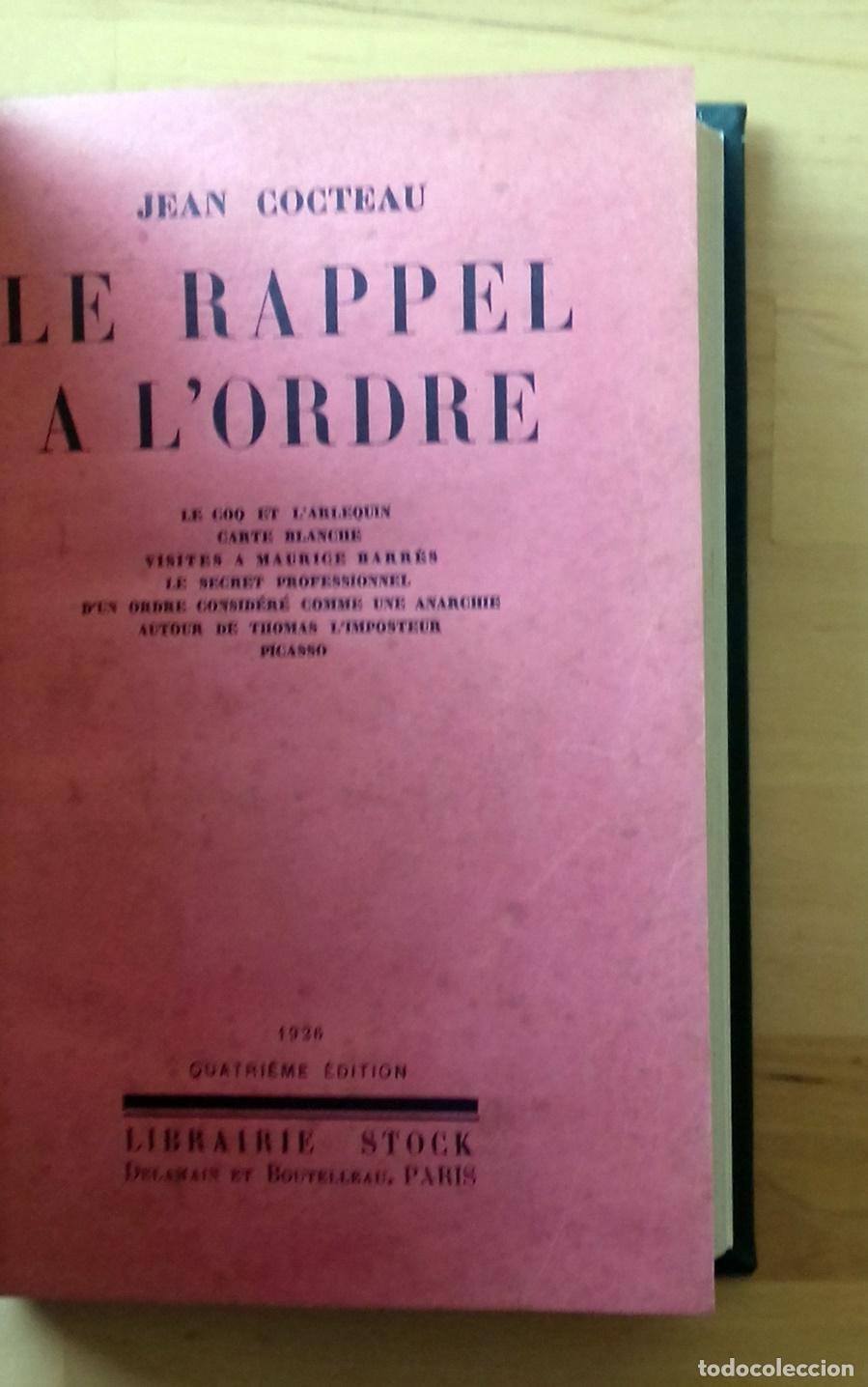 Libros: Jean Cocteau - LE RAPPEL A LORDRE - Foto 2