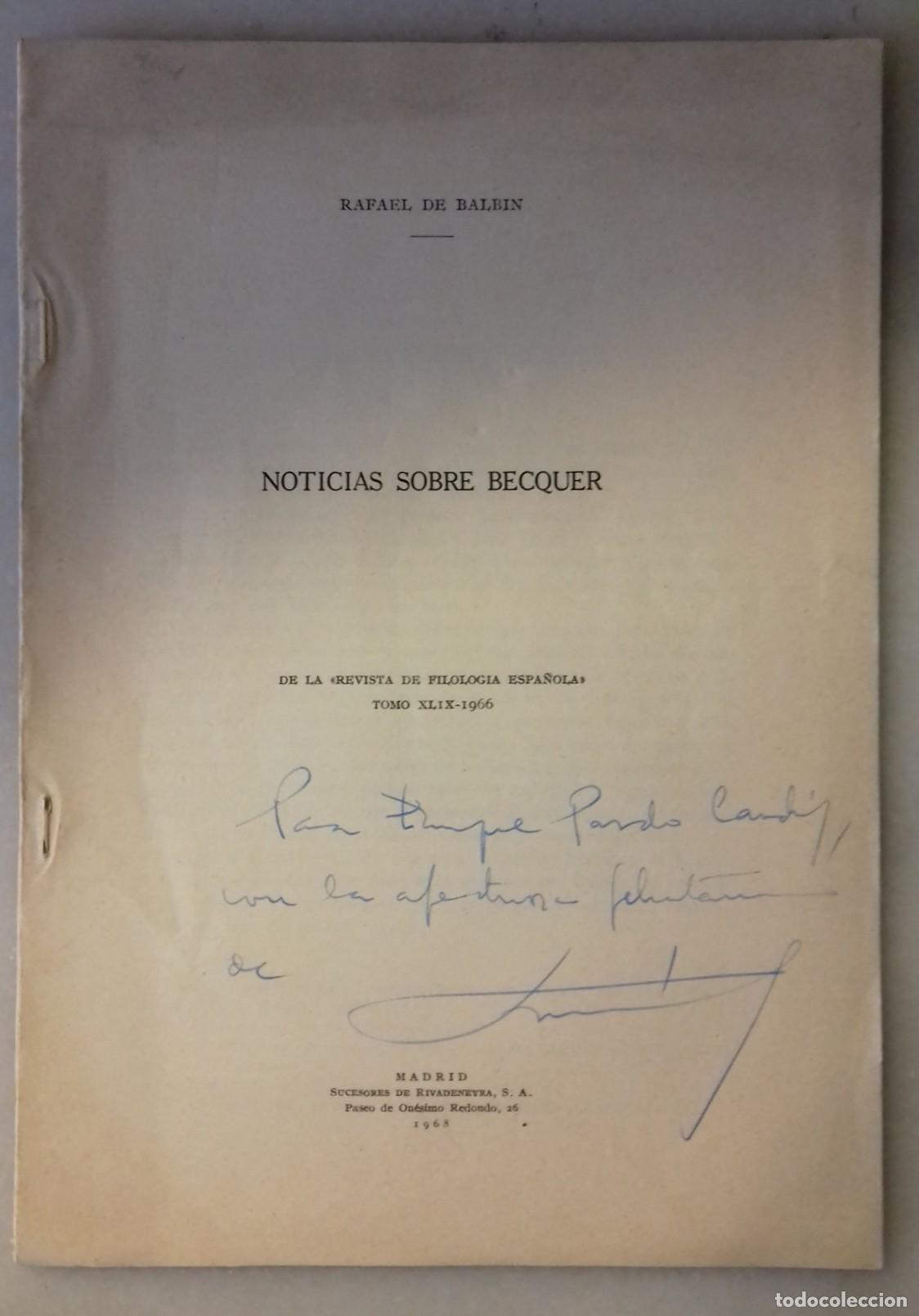 Libros: Rafael de Balb&iacute;n - NOTICIAS SOBRE B&Eacute;CQUER - Foto 1