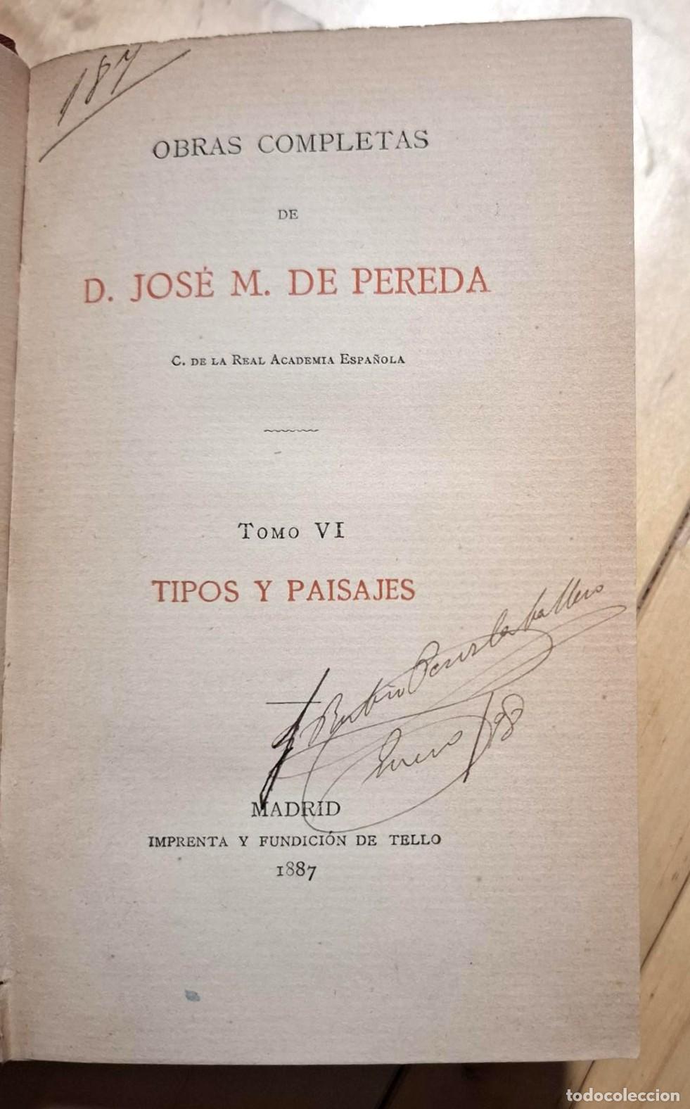 Libros: Jos&eacute; M. de Pereda - TIPOS Y PAISAJES - Foto 2