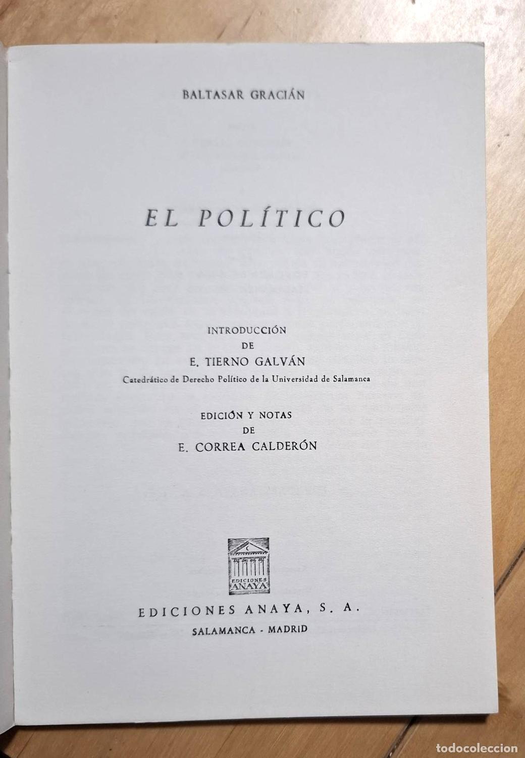 Libros: Baltasar Graci&aacute;n - EL POL&Iacute;TICO - Foto 2