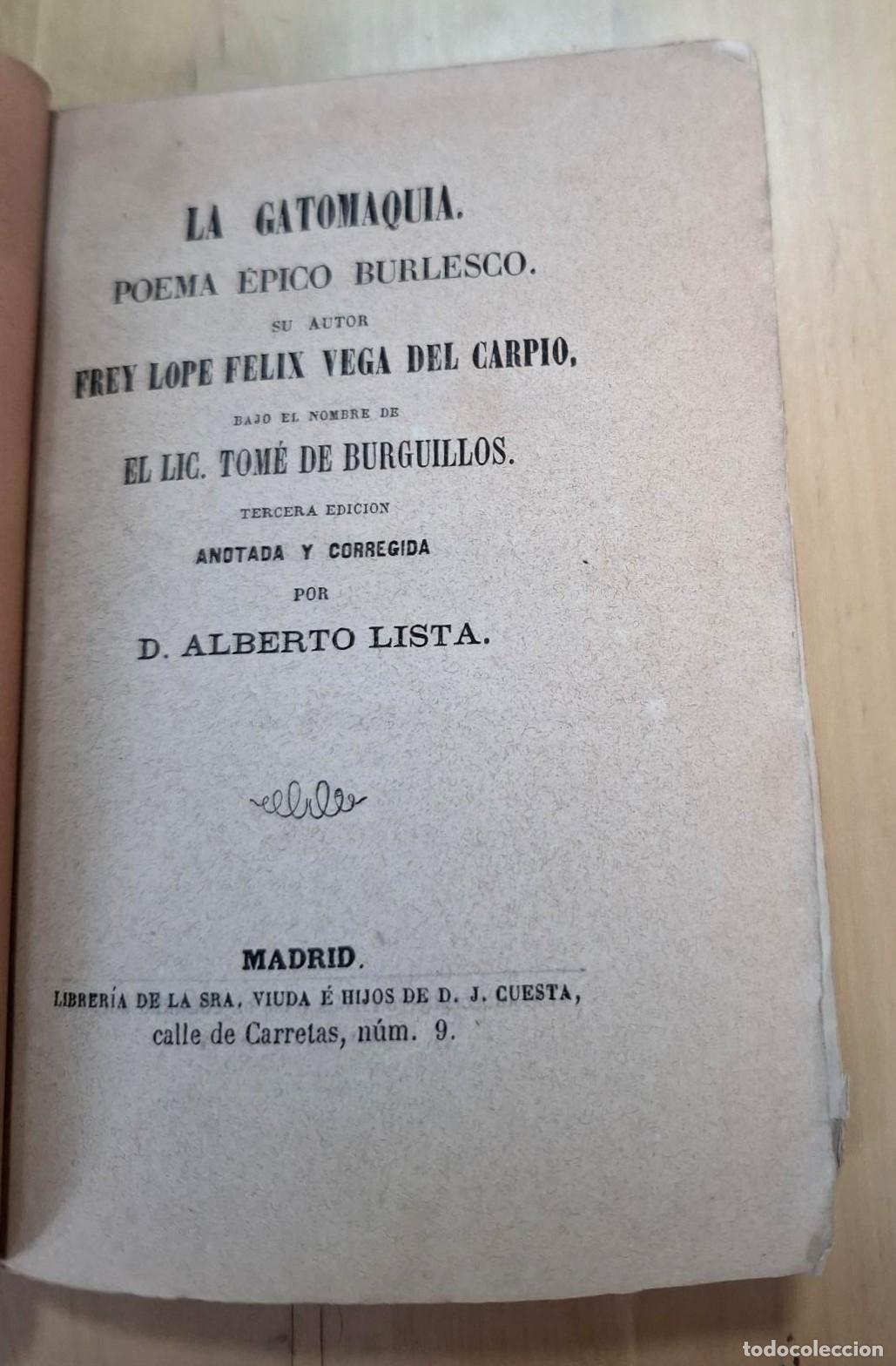 Libros: Frey Lope Felix Vega del Carpio - LA GATOMAQUIA. POEMA &Eacute;PICO BURLESCO
