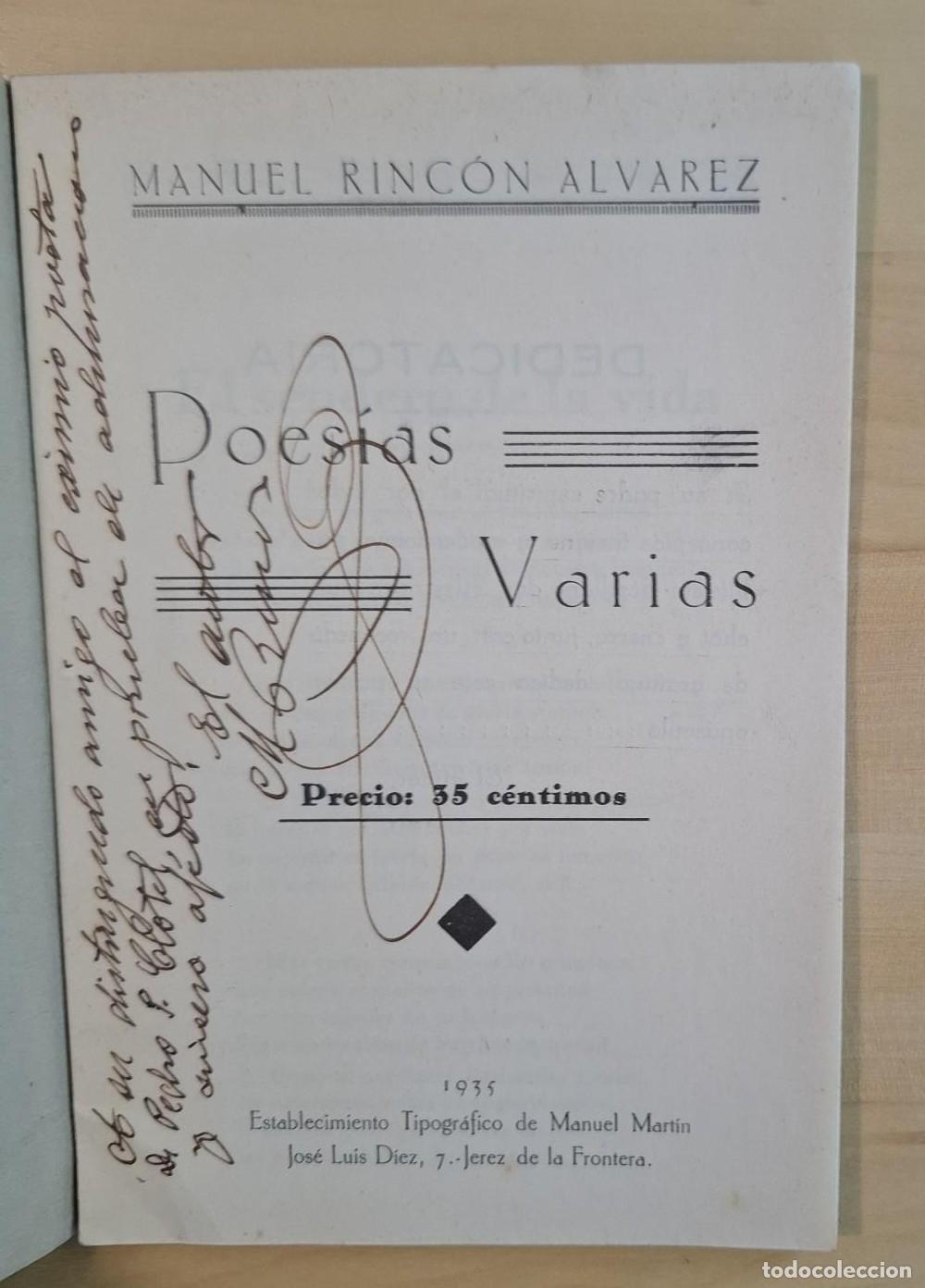 Libros: Manuel Rinc&oacute;n &Aacute;lvarez - POES&Iacute;AS VARIAS - Foto 2