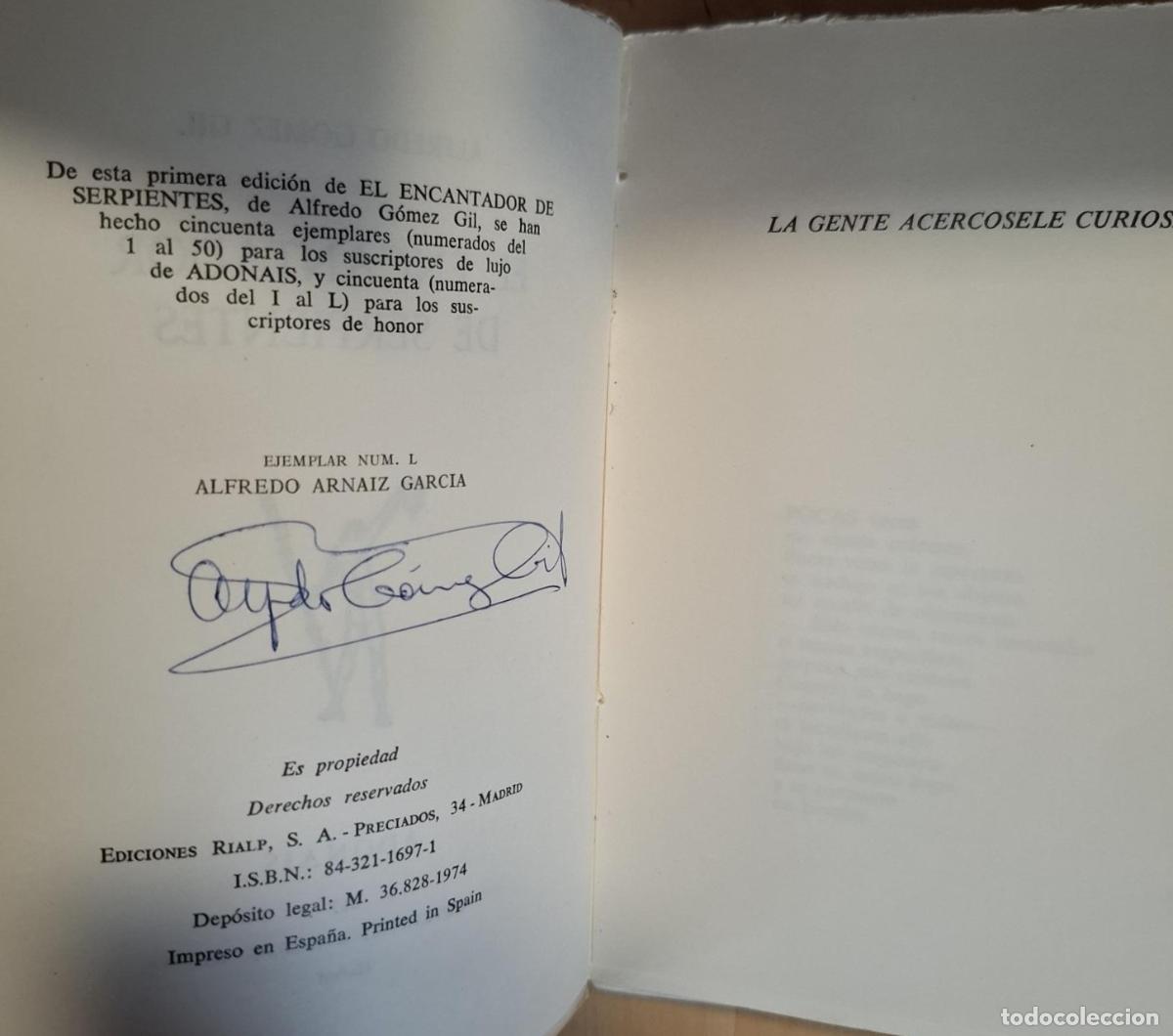 Libros: Alfredo G&oacute;mez Gil - EL ENCANTADOR DE SERPIENTES - Foto 2