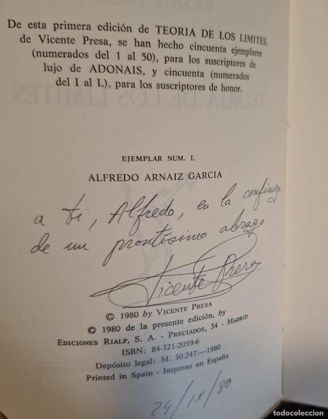 Libros: Vicente Presa - TEOR&Iacute;A DE LOS L&Iacute;MITES - Foto 2