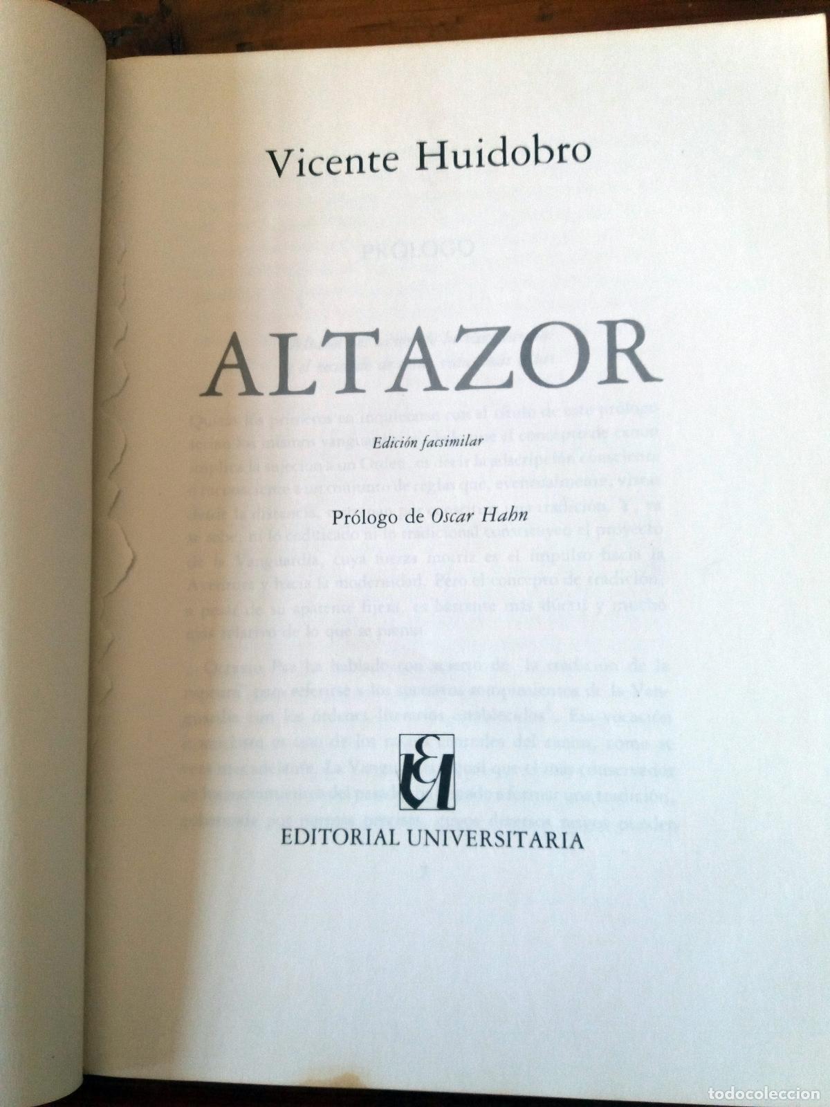 Libros: Vicente Huidobro (Pr&oacute;logo de Oscar Hahn) - ALTAZOR - Foto 3