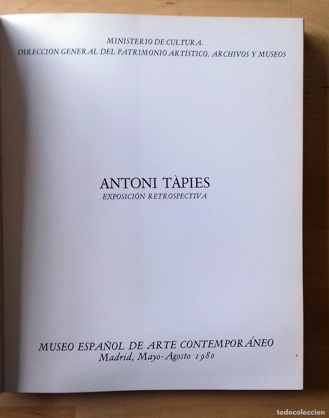 Libros: VV.AA. - ANTONI T&Agrave;PIES. EXPOSICI&Oacute;N RETROSPECTIVA - Foto 3